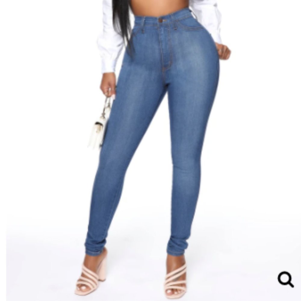 Classic High Waist Skinny Jeans in Medium Wash